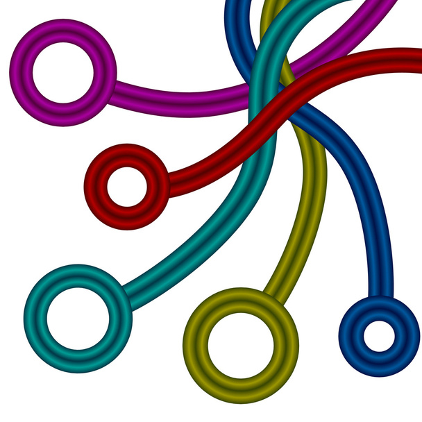 3D двойные многоцветные веревки с кругами
  - Вектор,изображение
