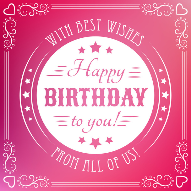 Happy birthday card. Typography letters font type - Photo, Image
