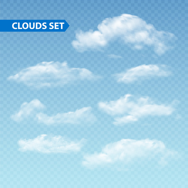 Set of transparent different clouds. Vector. - Vector, Image