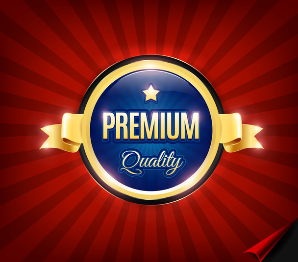 Golden Premium Quality Badge - Vektor, Bild