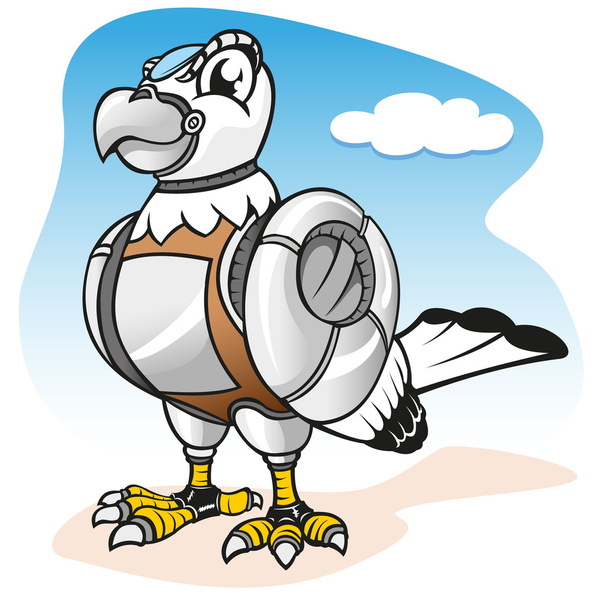 Illustration of a pet bird cyber robot. Ideal for catalogs, informative and institutional material. - Vector, Imagen