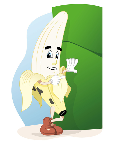Illustratie van een banaan mascotte. Ideaal voor educatieve en institutionele materialen - Vector, afbeelding