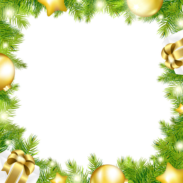 Christmas Background With Border - Vector, afbeelding