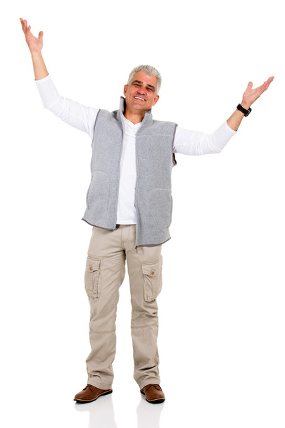 middle aged man with arms open - Zdjęcie, obraz