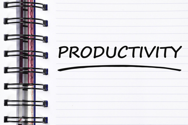 productivity words on spring note book - Photo, Image