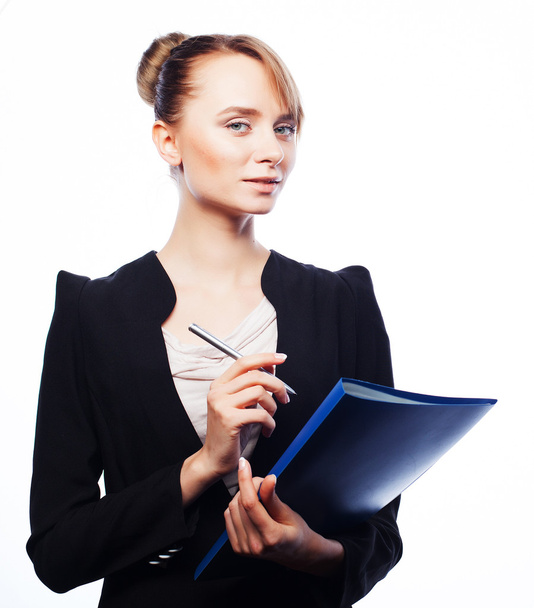 businesswoman with folders - Zdjęcie, obraz