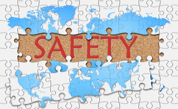 Jigsaw puzzle reveal  word safety - Photo, Image
