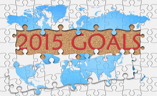 Quebra-cabeça revelar palavra 2015 objetivos
 - Foto, Imagem