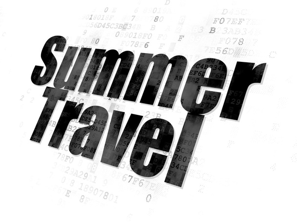Tourism concept: Summer Travel on Digital background - Φωτογραφία, εικόνα