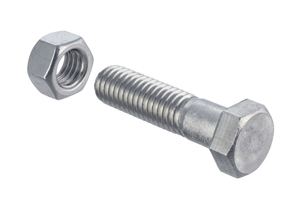 Nut and Bolt with a clipping path - Photo, Image