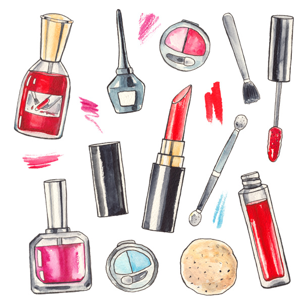 Sada výrobků akvarel make-up - Fotografie, Obrázek