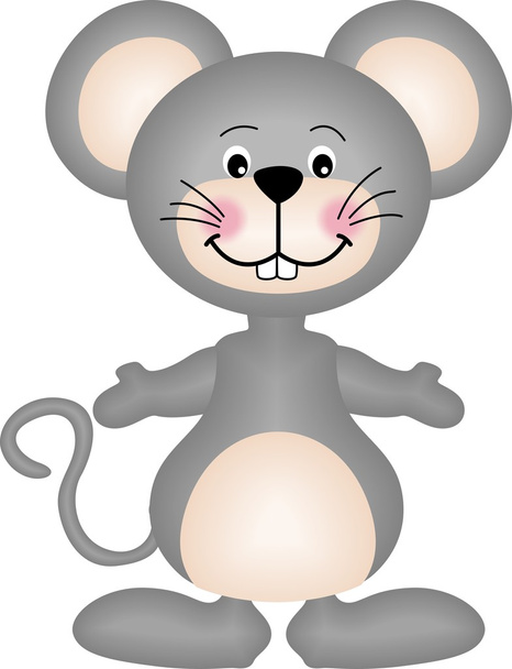 Gray mouse - Vector, Image