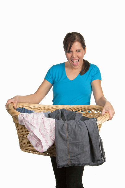 A young woman has wash-day - Photo, Image