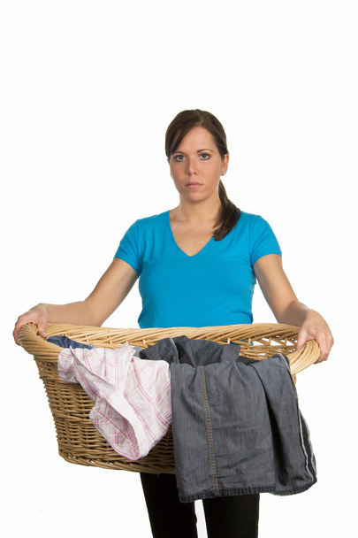 A young woman has wash-day - Photo, Image