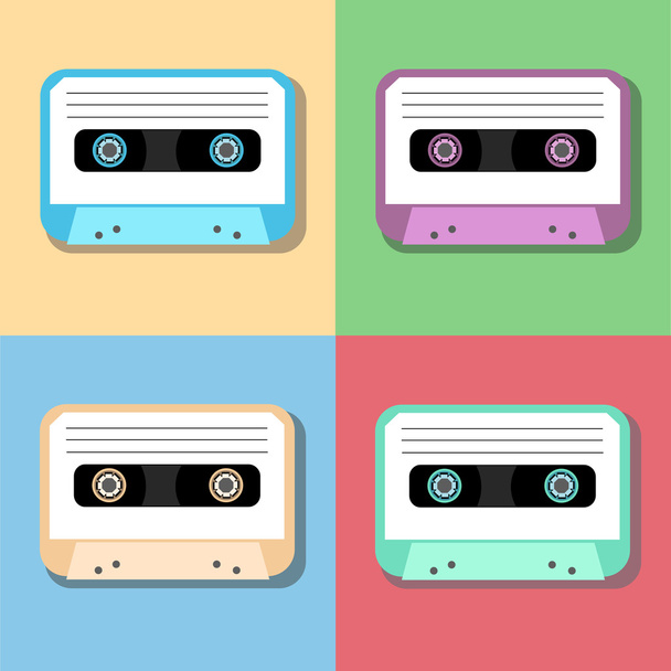 old vintage audio tapes icon - Vektor, Bild