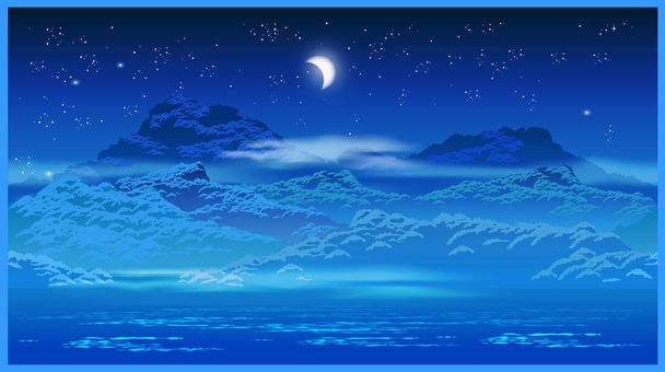 高原の夜 - ベクター画像
