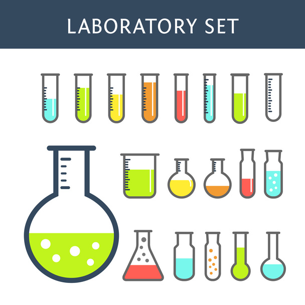 Chemical test tubes icons - Vector, Image