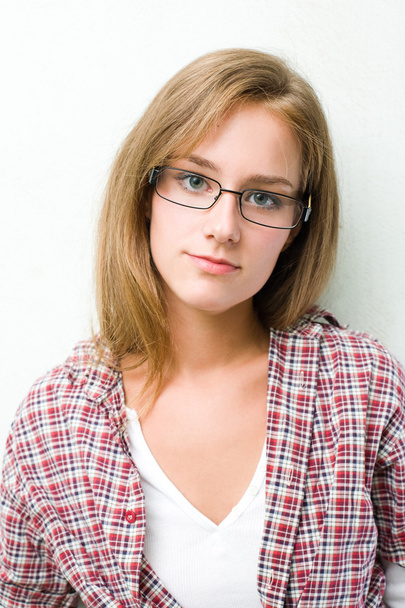 Closeup portrait of young student girl. - Fotó, kép