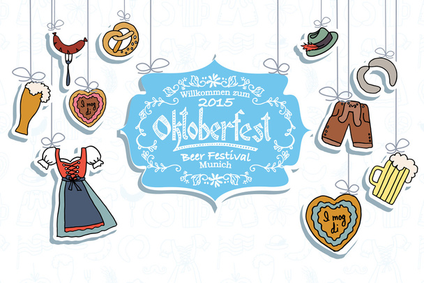 Vektorové ilustrace Oktoberfest prvků sada - Vektor, obrázek