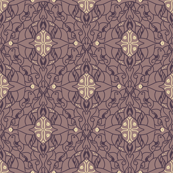 Colored pattern with decorative symmetric ornaments - Vector, Image