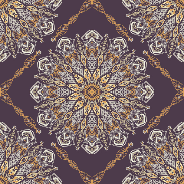Colored pattern with decorative circular ornaments - Вектор, зображення