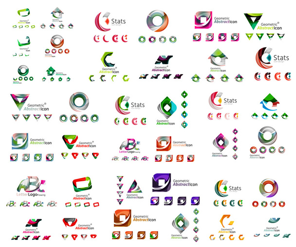 Universal set of abstract logos - Vektör, Görsel