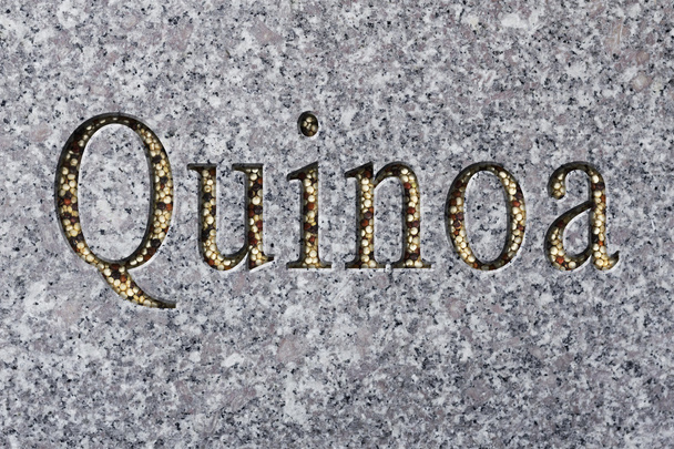 Quinoa tekst graveren - Foto, afbeelding