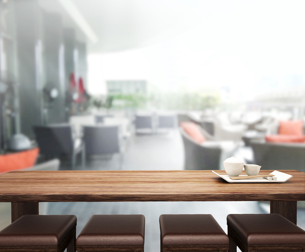 Table Top And Blur Interior Background - Photo, Image