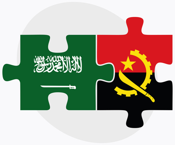 Saudi Arabia and Angola Flags - Vector, Image
