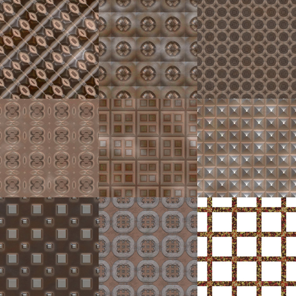 Satz von rostigen Eisenplatten nahtlos generierte Texturen - Foto, Bild
