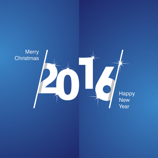 2016 Happy New Year white blue background - Vector, Image