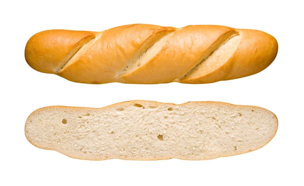 Chleba bochník & plátek s ořezovou cestou, samostatný - Fotografie, Obrázek