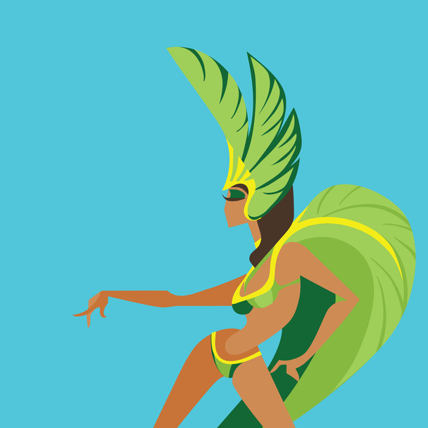tánc a samba queen lapos geometriai kialakítása - Vektor, kép