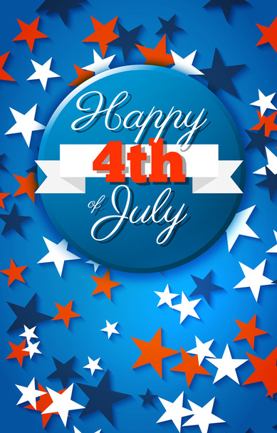 Feliz 4 de julio tarjeta, fiesta nacional americana Independencia d
 - Vector, imagen