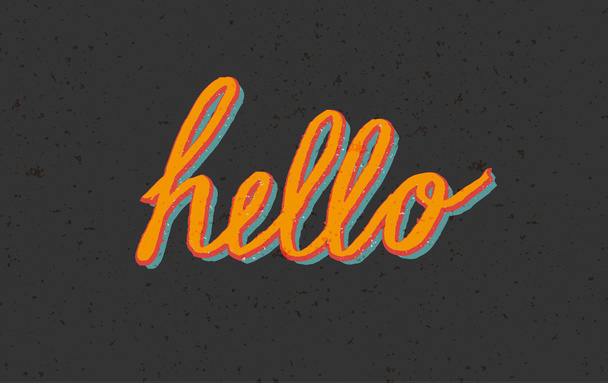 benutzerdefinierte stilisierte vintage hallo Schriftzug - Vektor, Bild