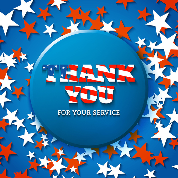 Thank you for your service, military appreciation card with star - Vektor, kép