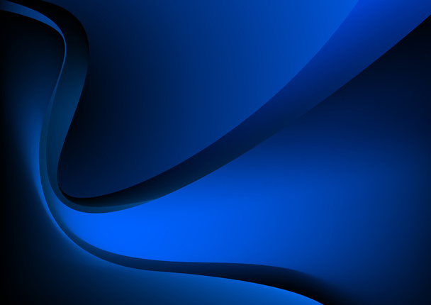 黒い背景に青い光るグラフィック波 - ベクター画像