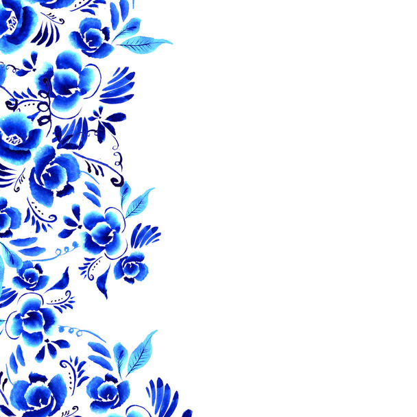 Folk floral background - Фото, изображение