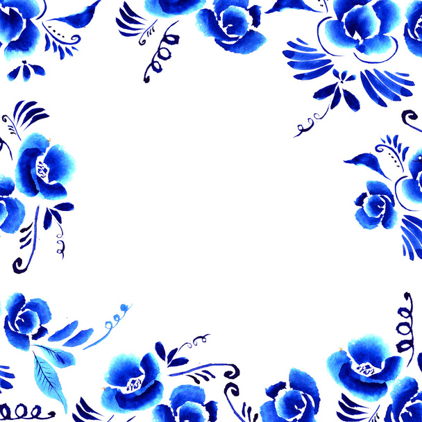Folk floral background - Фото, изображение