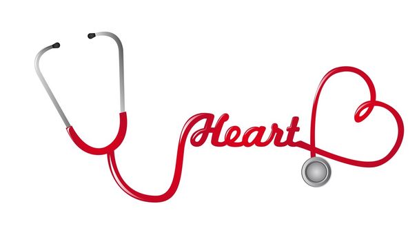 red stethoscope vector - Vector, Image
