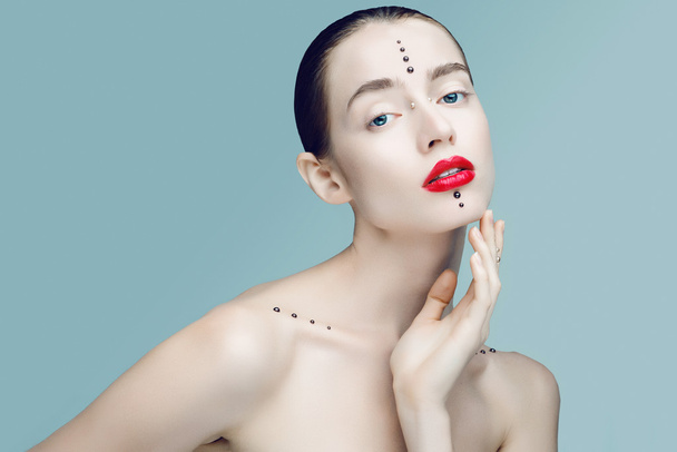 model with modern make up - Zdjęcie, obraz