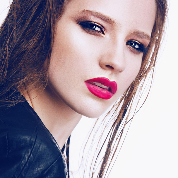 girl with bright make-up  in a rock style - Foto, Imagem