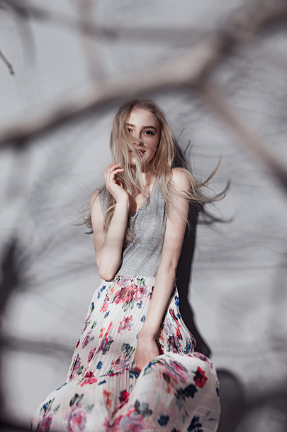 blonde woman in dress - Photo, Image