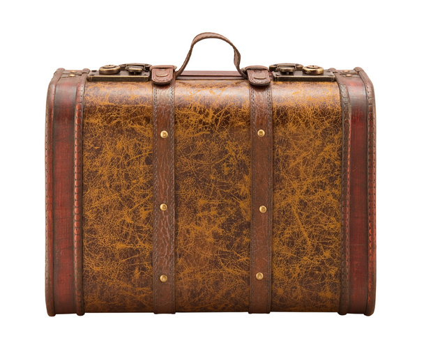 クリッピング パスが分離された古いスーツケース - 写真・画像