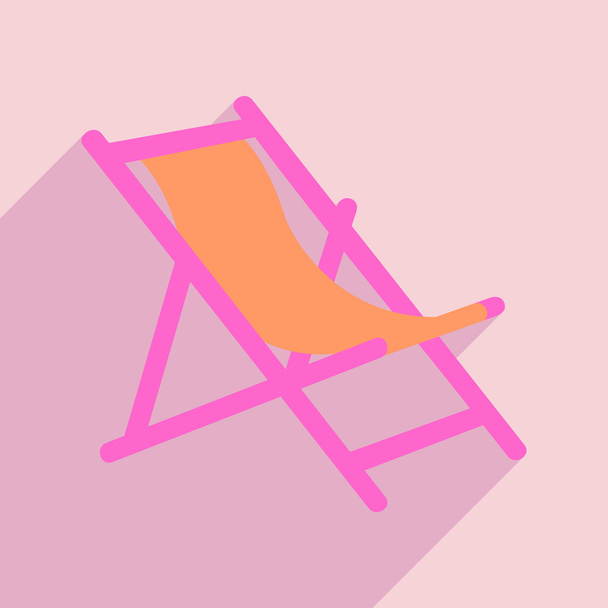 Piso con icono de sombra y silla de cubierta de aplicación móvil
 - Vector, imagen