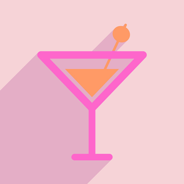 Flat with shadow icon and mobile application cocktail - Vektori, kuva