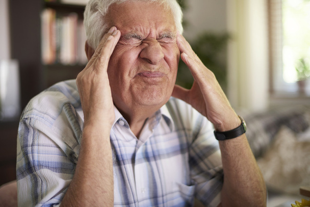 Senior man suffering from headache - Photo, Image
