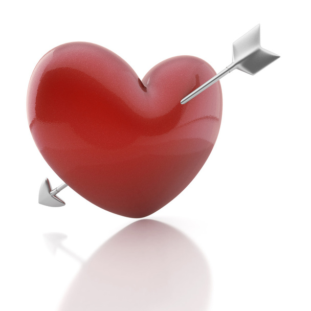Valentijn hart met cupid pijl - Foto, afbeelding
