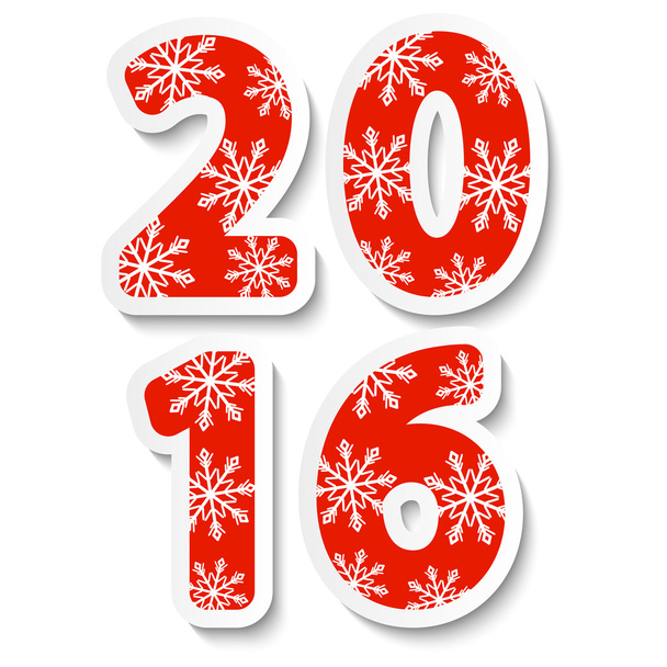 2016 yeni yıl tarihi - Vektör, Görsel