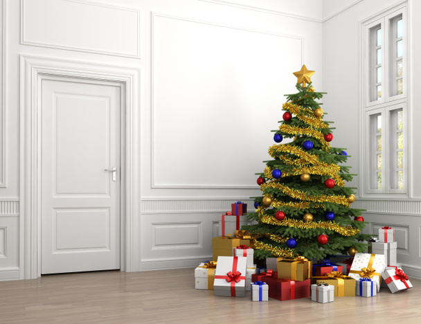 Christmas tree in classic room - Photo, Image